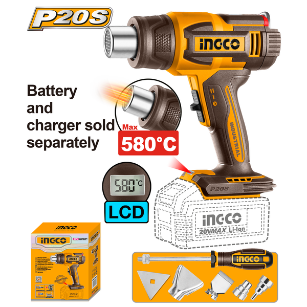 Ingco Heat Gun 4 Pcs 20V