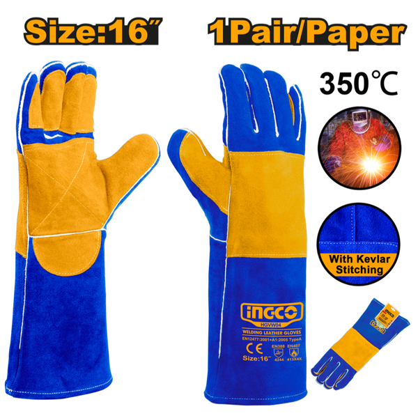 Ingco Welding Leather Gloves 16inch