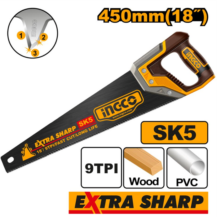 Ingco 450mm Wood Hand Saw