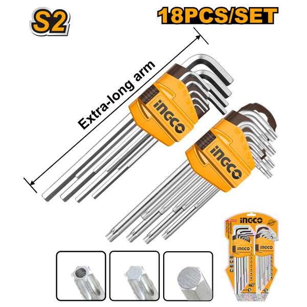 Ingco Allen Key Set 18 Pcs 1.5-10mm