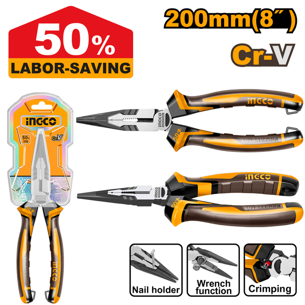 Ingco Long Nose Plier 200mm CR-V