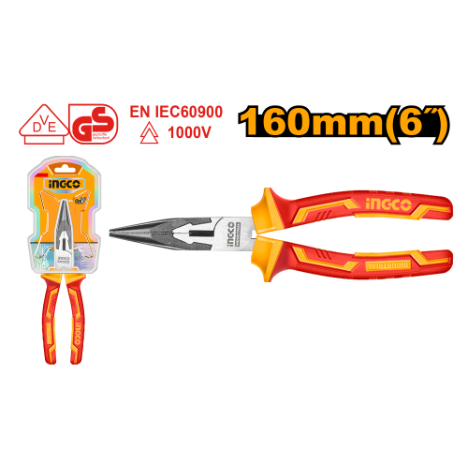 Ingco Longnose Plier 160mm 1000V VDE