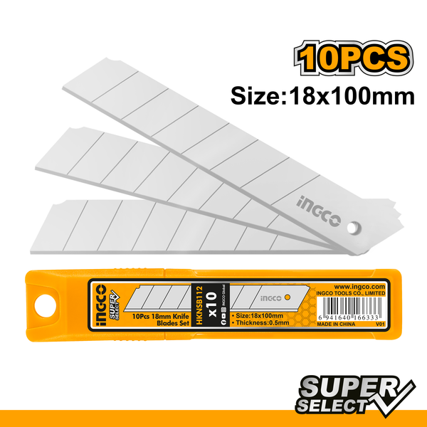 Ingco Snap Knife Blades 18x100mm 10pcs