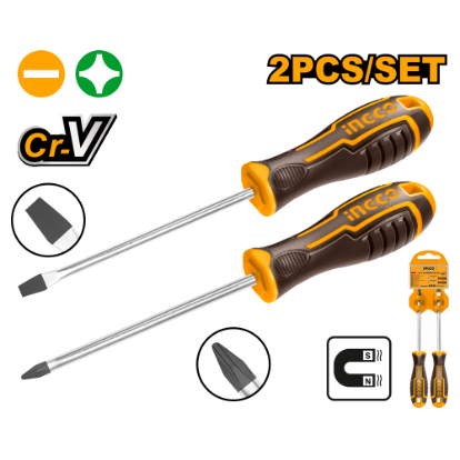 Ingco Screwdriver Set SL/PH CR-V 2Pcs