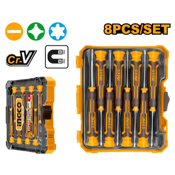 Ingco 8 Pcs Precision Screwdriver Set
