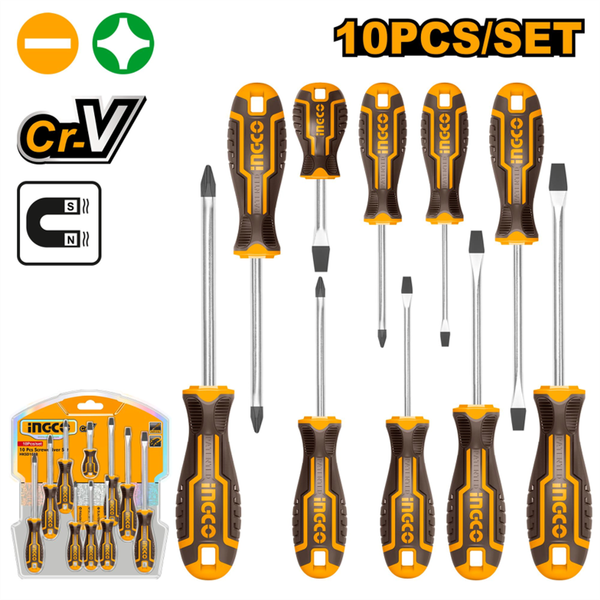 Ingco 10Pcs Screwdriver Set SL/PH