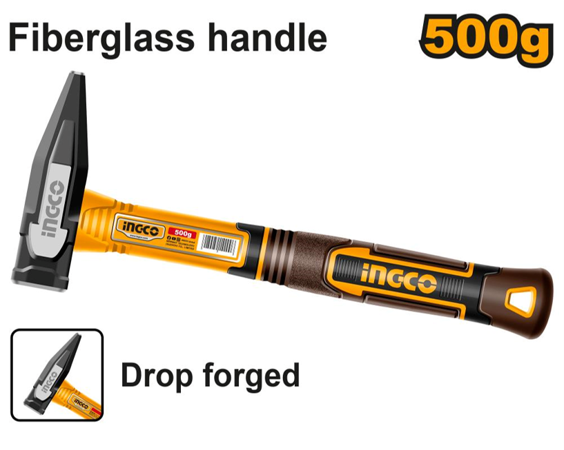 Ingco Machinist Hammer 500g Fibreglass