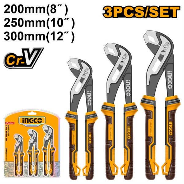 Ingco 3 Piece Pump Pliers Set 8-12
