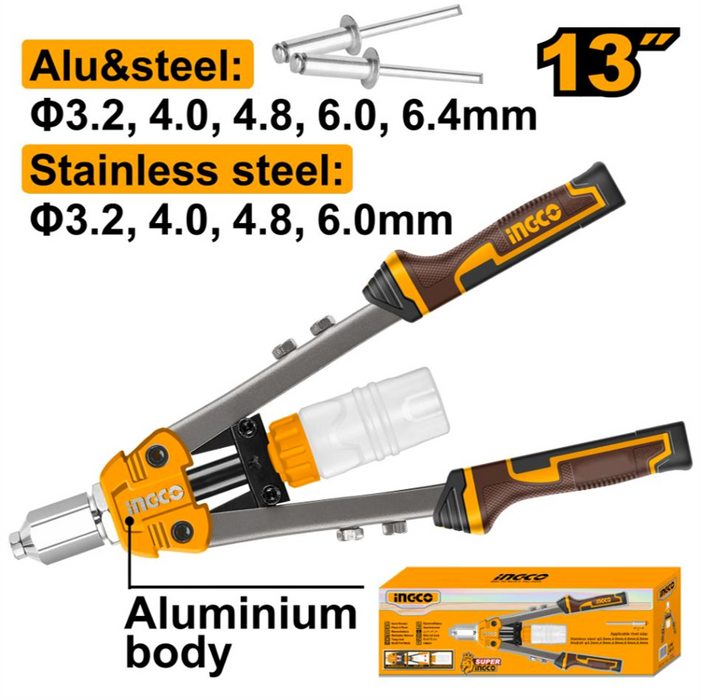 Ingco Hand Riveter 350mm 3.2-6.4mm
