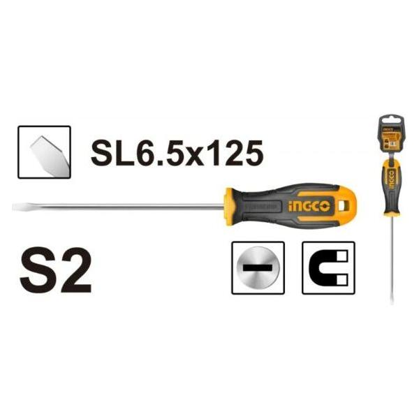 Screwdriver Slotted DIY Ingco 6.5x125mm