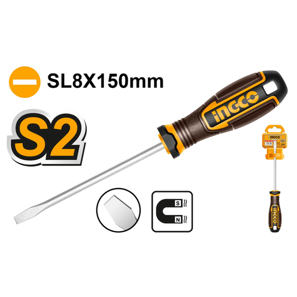 Ingco Slotted Screwdriver 8x150mm..