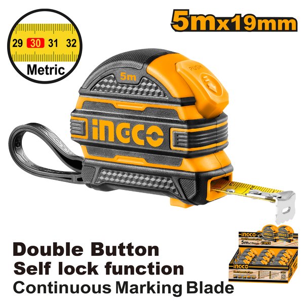 Ingco Tape Measure 5x19mm Rubber Housing
