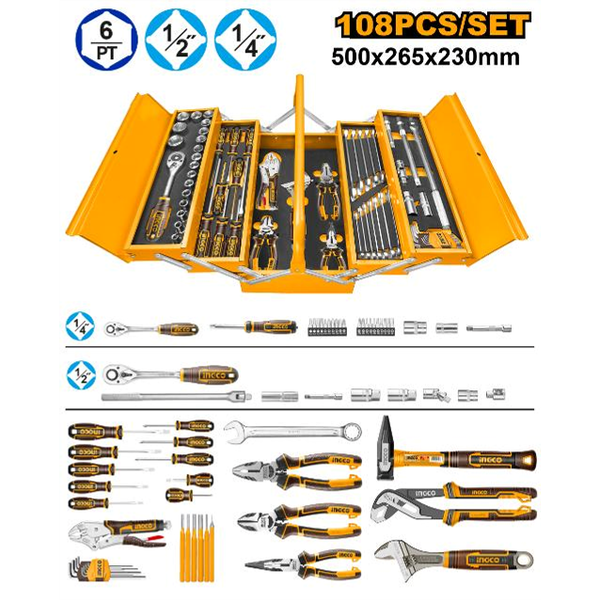 Ingco 108 Piece Mechanic Tool Set