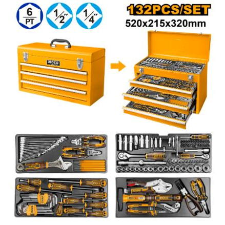 Ingco 132 Pcs Piece Tool Chest Set