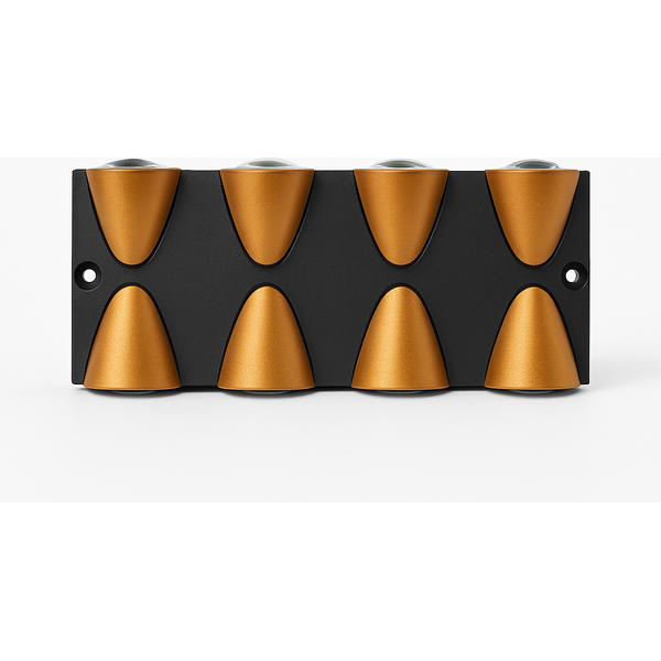 Led Wall Light Up/Down 4 Spot Blk/Gold