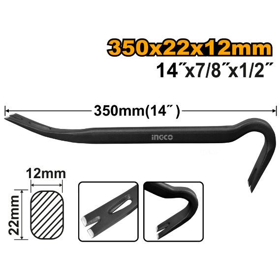 Ingco Wrecking Bar 22x350mm