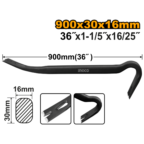 Ingco 29x900mm Wrecking Bar