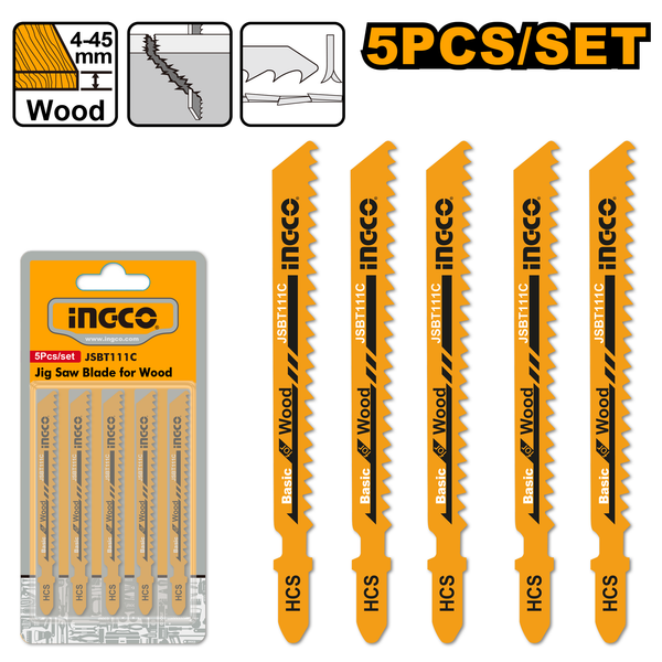 Ingco Jigsaw Blade Set 5Pc 74mm