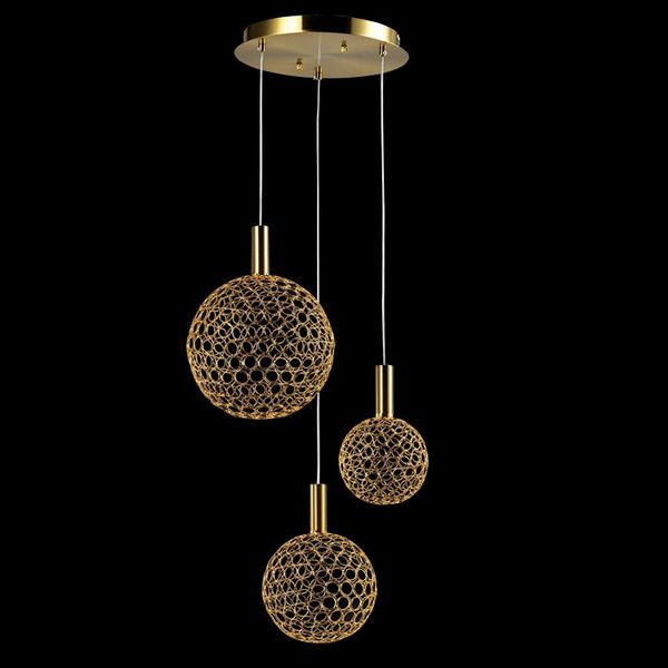 K Light Trio Round Metal Ring Pendant