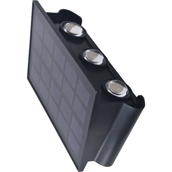 Led Solar Up Down Wall Light 3W Blk Luxn