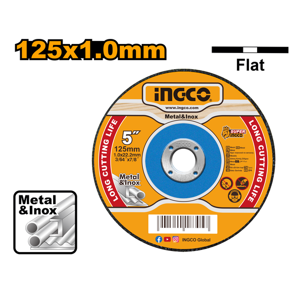 Ingco Cutting Disc 125x10x22.2mm Steel