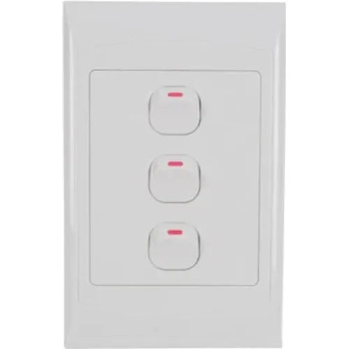 Redisson 4x2 3 Lever Light Switch White