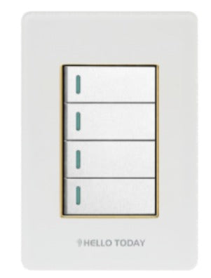 HT 4L Light Switch White/Gold 2×4 1Way