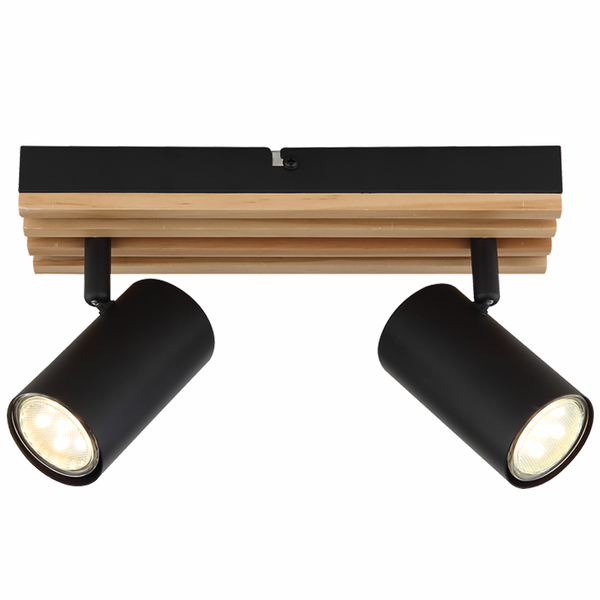 Brightstar Spotlight 2L Wood/Black GU10