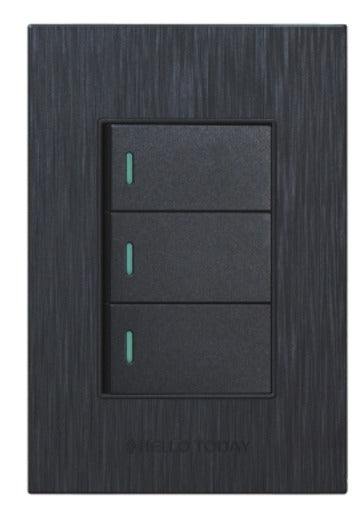 HT 3L Light Switch Black 2×4 1Way