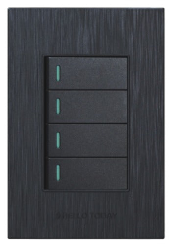 HT 4L Light Switch Black 2×4 1Way