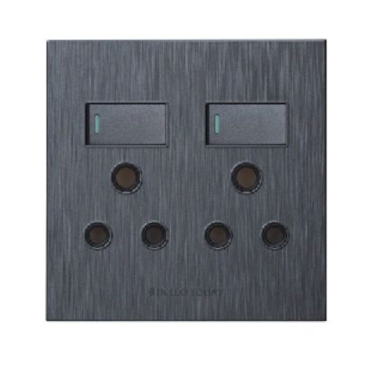 Plug Sockets Graphite HT Plug Socket 2x16A 4x4 Graphite For Sale | Brite Lighting & Electrical