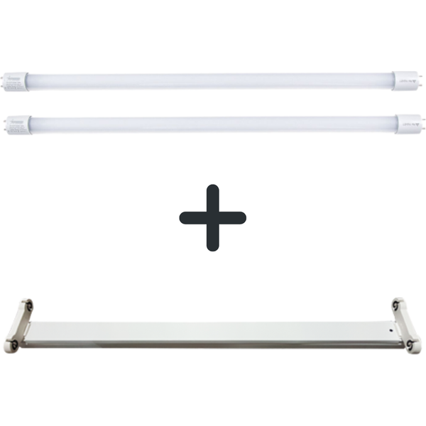 Led Double Fitting with Led Tubes -2X18w