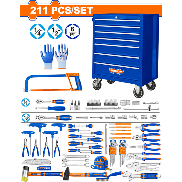Wadfow Tool Chest 7 Draw Set 211Pcs