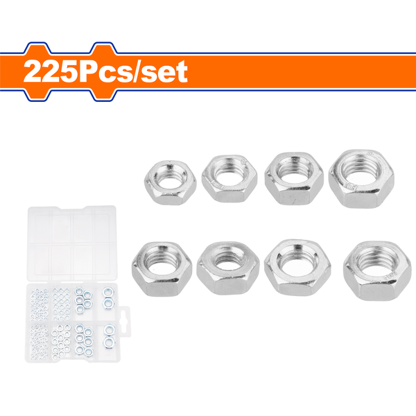 Wadfow Hex Nut Set 3-10mm 225Pcs