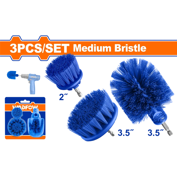 Wadfow Medium Bristle Brush Set 3Pcs