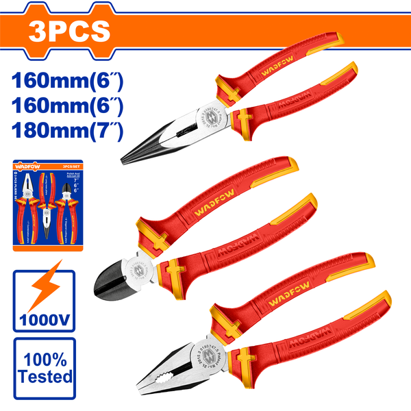 Wadfow Plier Set VDE 3Pcs