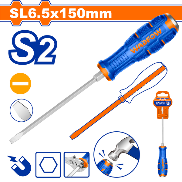 Wadfow Slotted Screwdriver 6.5x150mm