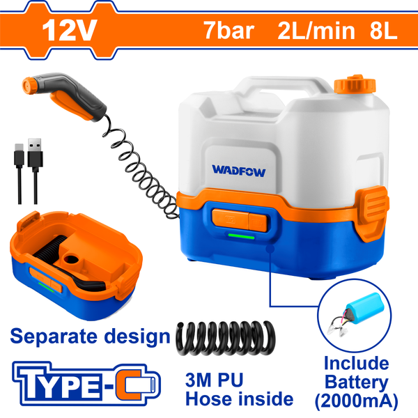 Wadfow Pressure Washer 7Bar 2L/M 12V