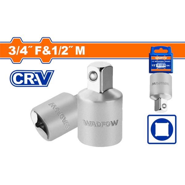 Wadfow C/Plated Socket Adaptor Steel