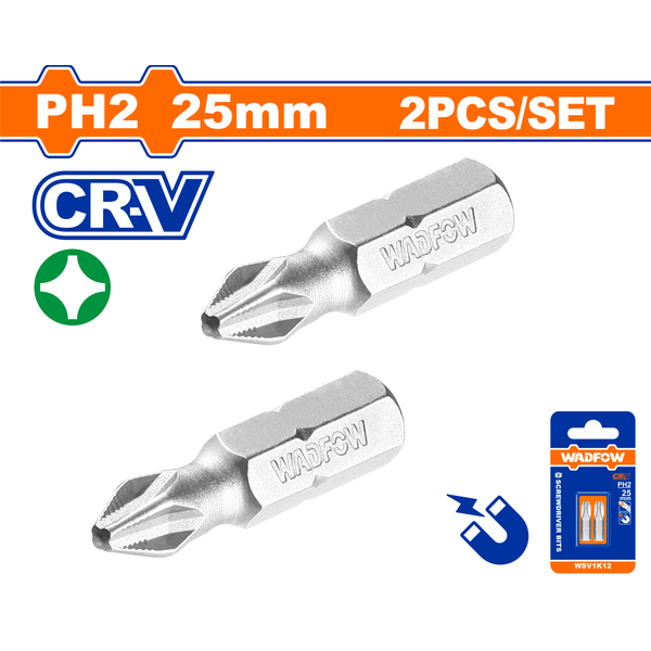 Wadfow Screwdriver Bit Set 2Pcs 25mm