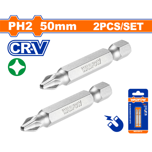 Wadfow S/Driver Magnetic Bit Set 50mm
