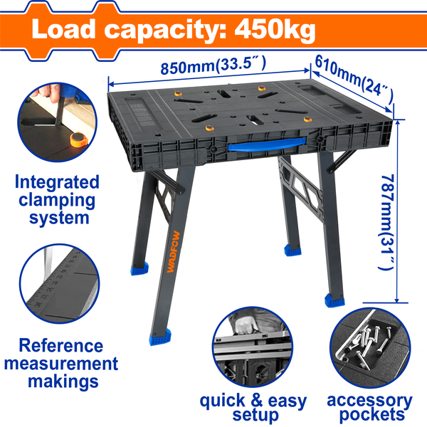 Wadfow Work Collapsible Table 450kg
