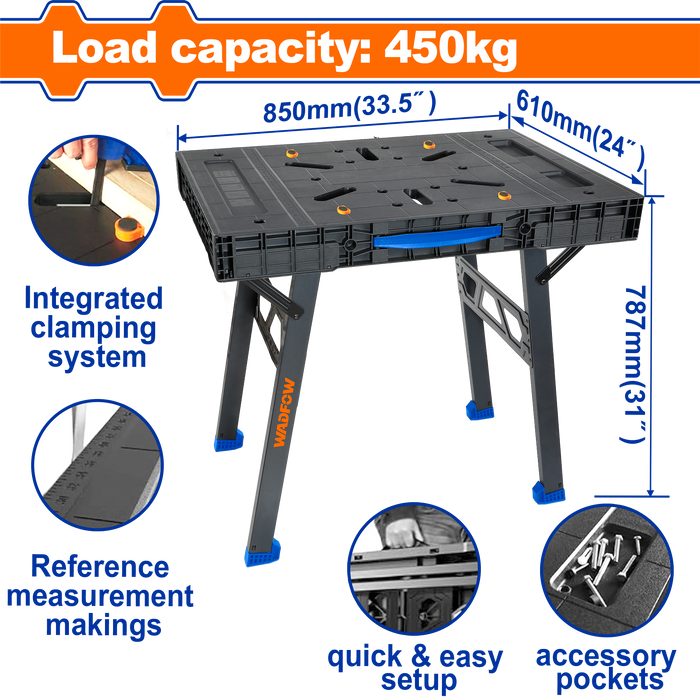 Wadfow Work Collapsible Table 450kg
