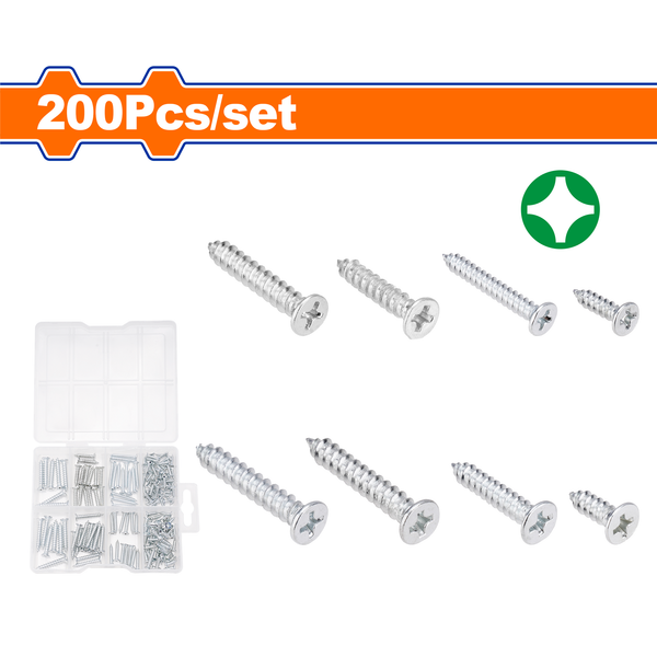 Wadfow Screw Set 3-3.5mm 200Pcs