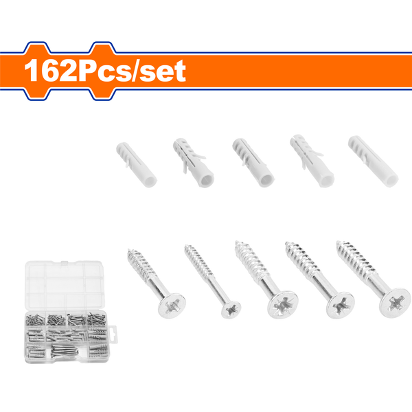 Wadfow Self Tapping Screw Set 162Pcs