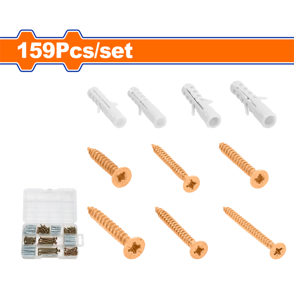 Wadfow Screw/Anchor Set 159Pcs