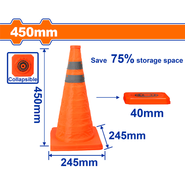 Wadfow Collapsible Traffic Cone 24.5x45C
