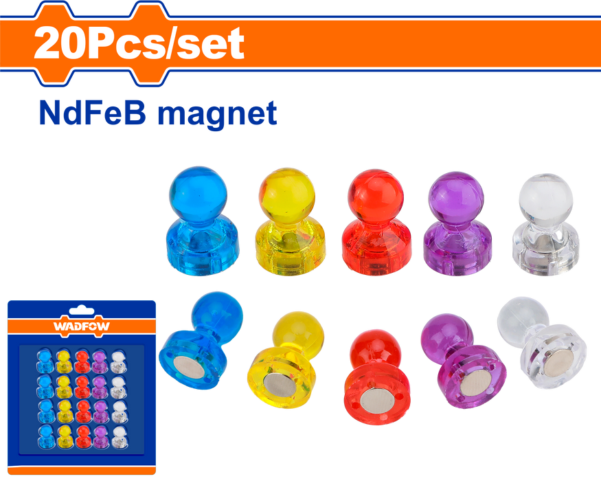 Wadfow Magnetic Card Pin Set 20Pcs