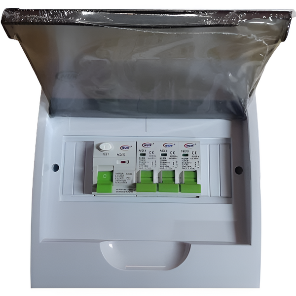 Electrical distribution board with a transparent cover