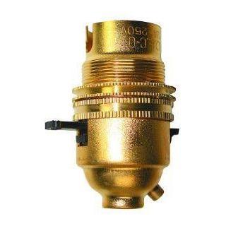 Lamp Holder Brass - B22 Lamp Pushbar